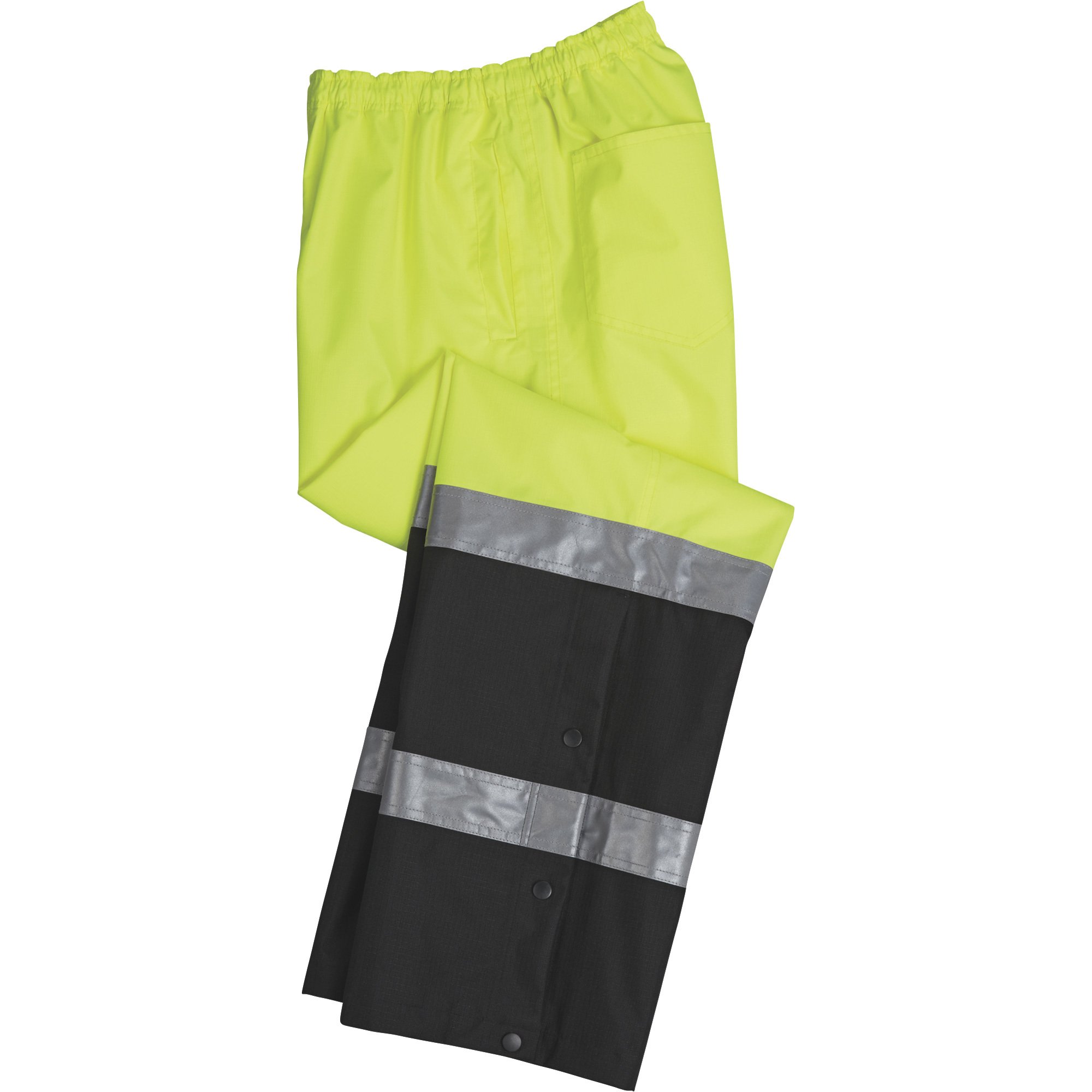 Gravel Gear HV Men's Type E High Visibility 300 Denier Ripstop Rain Pants,Lime, Medium